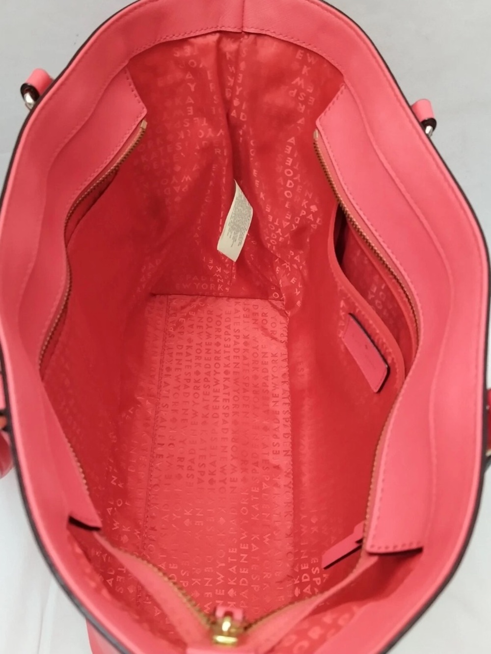 Kate Spade New York Hot Pink Leather Double Handles Tote Bag NWOT - Picture 8 of 12